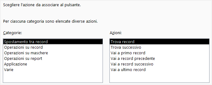 Access. Programmare con la Creazione guidata Pulsante di comando