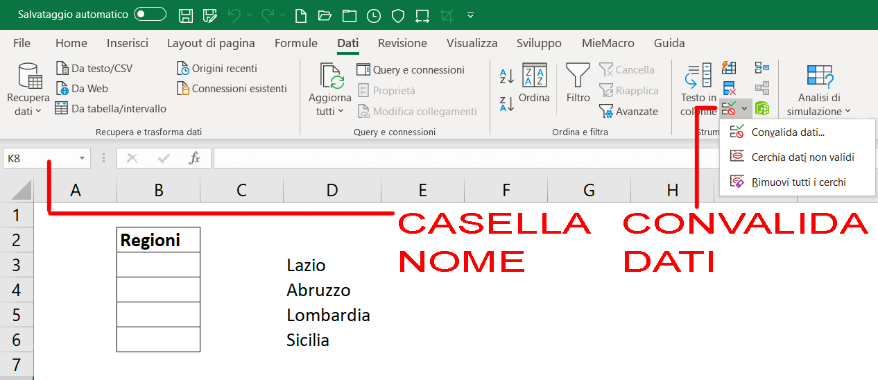 Excel Elenco a discesa concatenato