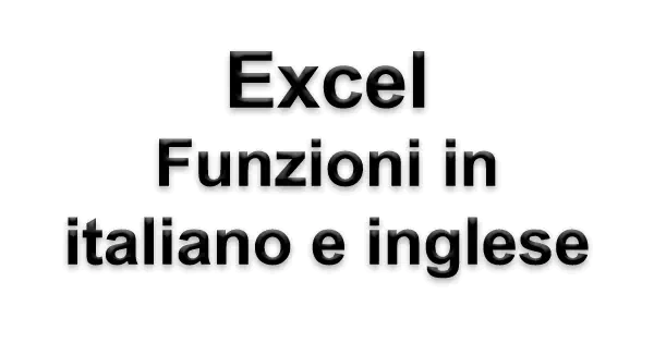 Excel funzioni in italiano e inglese