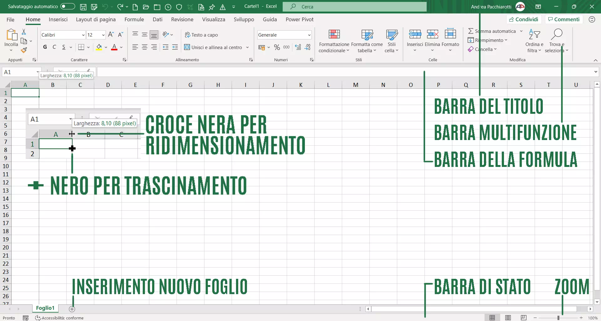 Interfaccia Excel