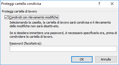 Protezione e condivisione della cartella di lavoro