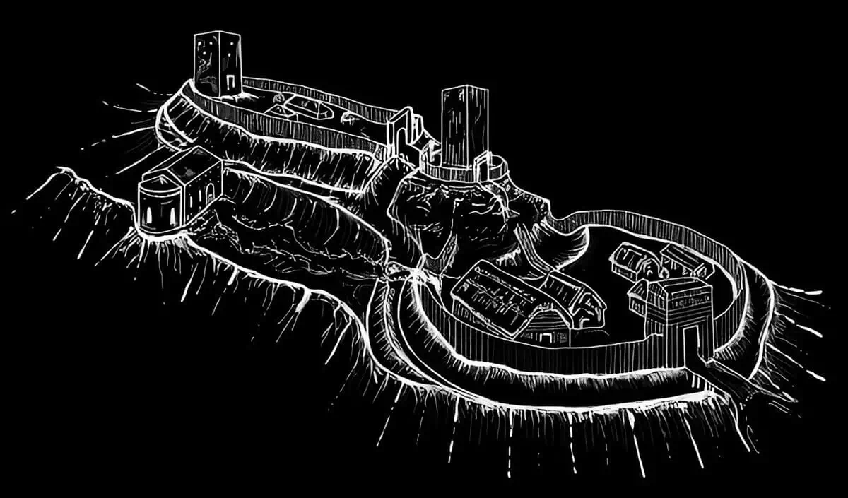 Castello o Borgo fortificato di Ocre Ricostruzione fortificazione normanna