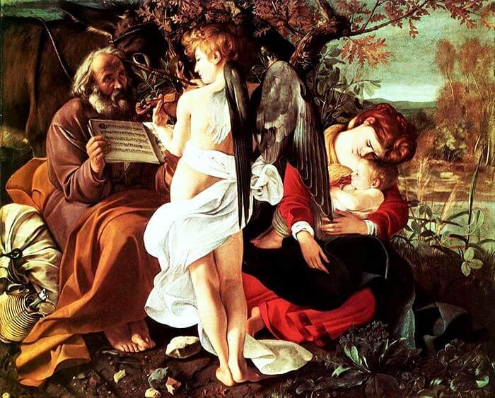 Roma Caravaggio Riposo durante fuga in Egitto