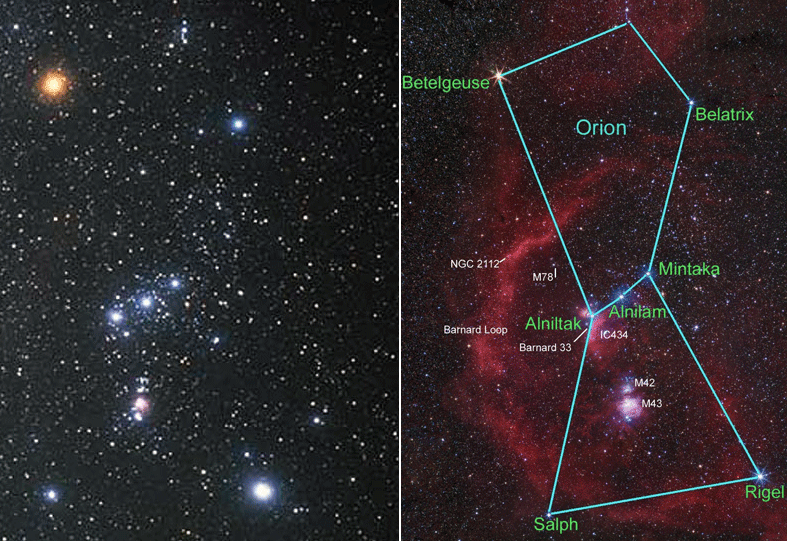 Betelgeuse, nella costellazione di Orione