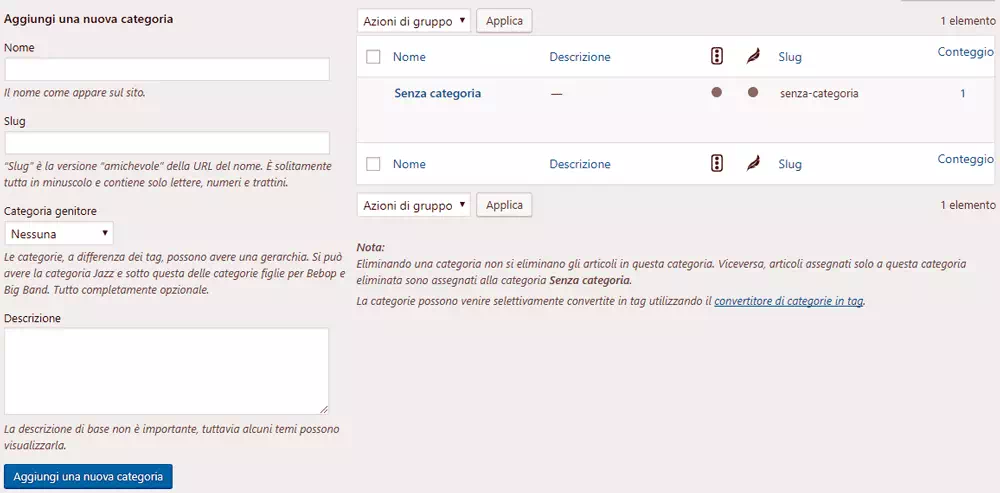 Categorie WordPress